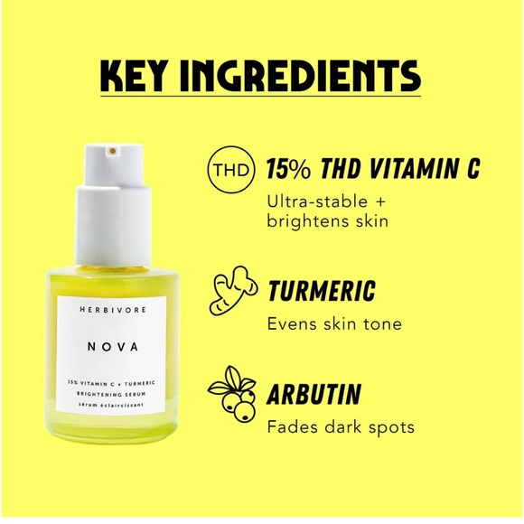 New Herbivore NOVA 15% Vitamin C + Turmeric Brightening Serum 30ml Sephora - Picture 3 of 9
